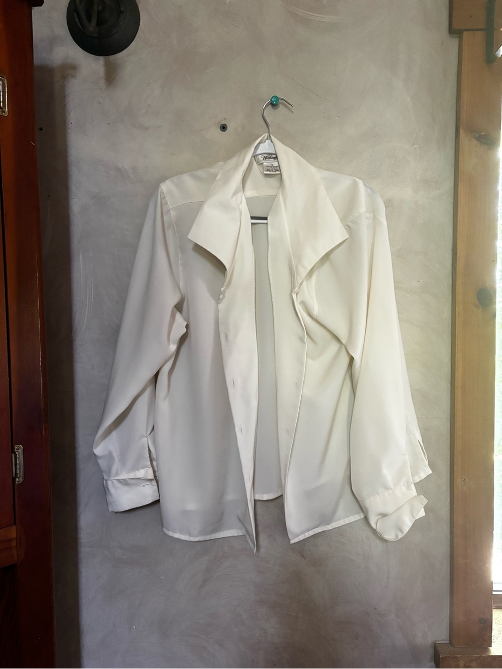 Silky Cream Women's Jacket with Draped Collar